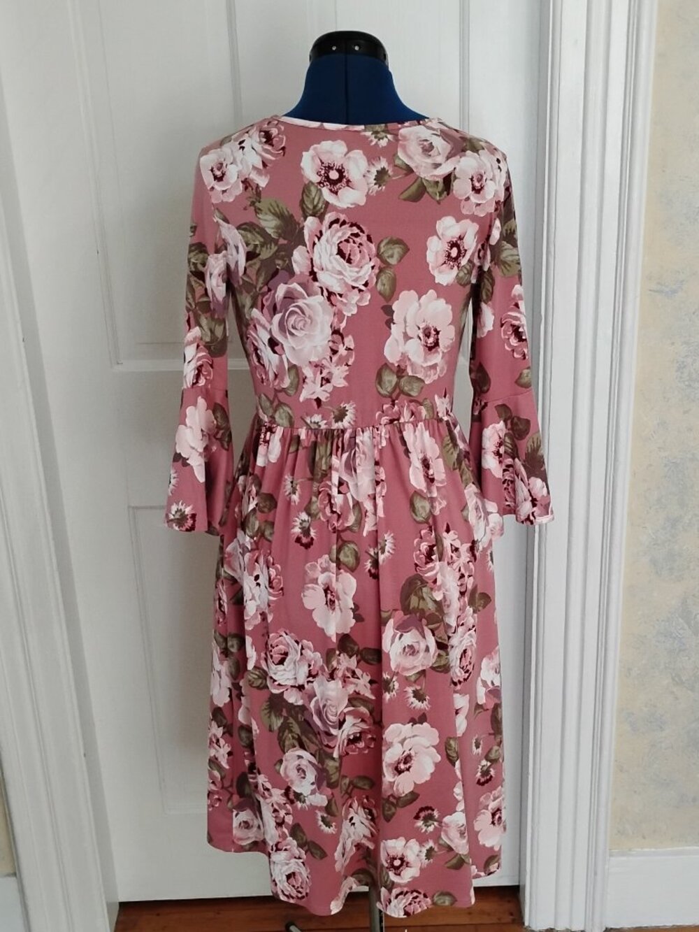 Reb and J Bell Sleeve Floral Knit Dress - Picture 2 of 5